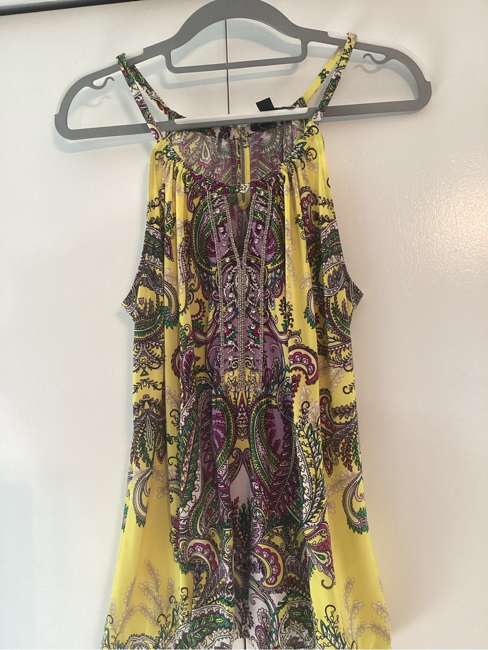 Yellow Paisley Halter Neck Blouse